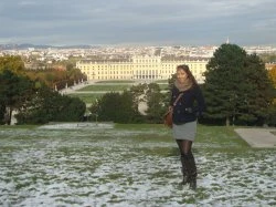 Gibson in front of Vienna Palace