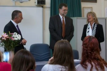 SNMCI Director Ian McKenna, The Austrian Ambassador Dr Tomas Nadar and group leader Birgit Petzer