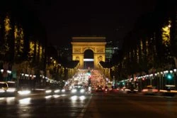 The Arc de Triomphe at dusk