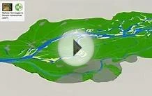 Danube river landscape in Vienna 1849 - Flight simulation